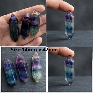 Pendentif crayon en fluorite arc-en-ciel, agate Mirani, thème féerique, décoration intérieure, cadeau, Gujarat - Product Image 2