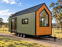 Rumah Mungil Mewah Beroda untuk Proyek Australia, Rumah Prefabrikasi Mobile dengan Dapur, Kamar Mandi, Kamar Tidur, Interior Lengkap Pabrikasi
