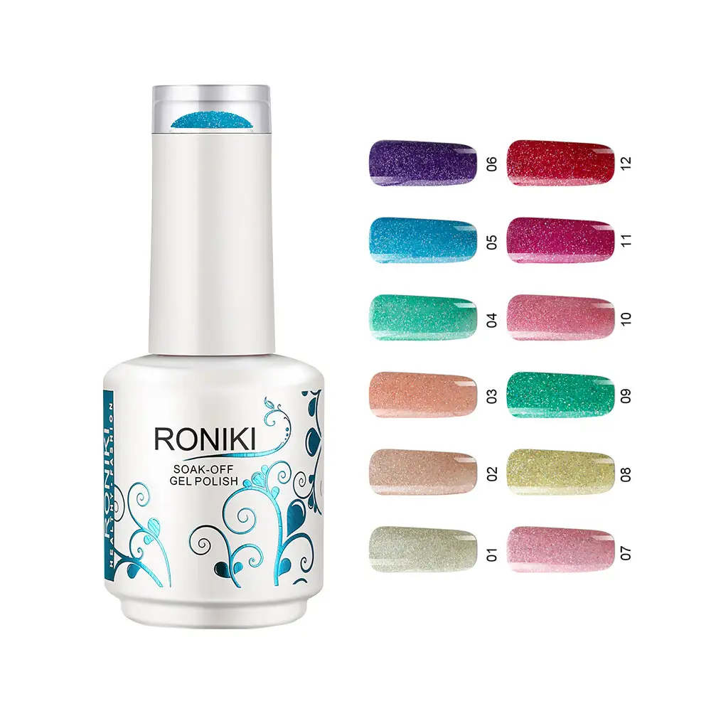 RONIKI-esmalte de uñas en Gel UV LED, laca de Gel para manicura francesa, laca de esmalte de Color OEM, Logo privado