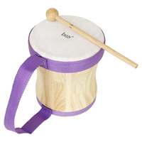 Vente en gros IRIN Orff enfants percussions tambourin indien Ghana Bongo tambours de couleur en peau de mouton tambour à main en bois