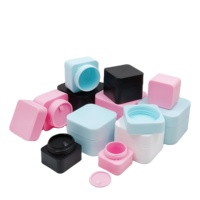 Venta al por Mayor de Frascos Cuadrados de Plástico PP Negro Mate y Rosa de 5g-50g para Esmalte de Uñas en Gel, Cosméticos y Pestañas Postizas