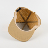 Casquette 5 panneaux en nylon à visière plate, perforations découpées au laser, patch en caoutchouc, corde, style Hip Hop Streetwear