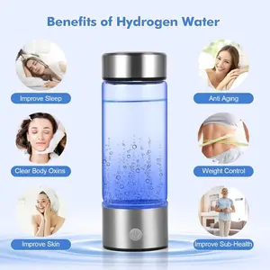 New Fashion 420Ml Portable Usb Rechargeable Water Electrolysis Ionizer Cup Rich Hydrogen Water Generator Bottle