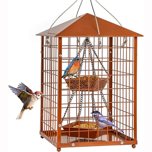 Mangeoire à oiseaux en fil métallique personnalisée JH-Mech, résistante aux intempéries, durable, anti-écureuils, design double couche, suspendue, en métal. - Product Image 1