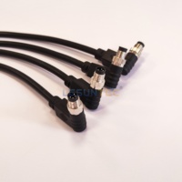 Conector Industrial de Aviación M8 de 4 Pines Macho a Hembra, Impermeable, Código M8, Conector de Codo Blindado para Señal
