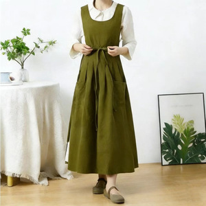 <span class=keywords><strong>Tablier</strong></span> en coton transfrontalier, style européen et américain, version coréenne, <span class=keywords><strong>grande</strong></span> <span class=keywords><strong>taille</strong></span>, style japonais, avec bretelles et fentes gauche et droite, <span class=keywords><strong>robe</strong></span> tendance - Product Image 1