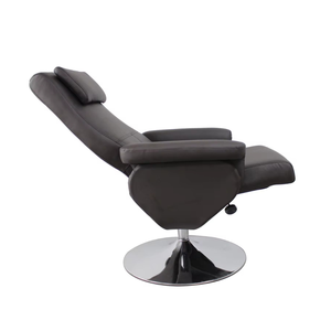 Sillón Reclinable de Salón de Estilo Moderno con Estructura Metálica y Tapicería de Cuero PU Individual con Reposapiés - Product Image 2