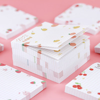 Notes autocollantes créatives de dessins animés japonais et coréens, blocs-notes mignons en forme de fruits, autocollants de rappel pour étudiants