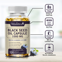 Capsules d'huile de graines noires OEM pour la croissance des cheveux des adultes et le soutien antioxydant, 60/120 capsules par flacon