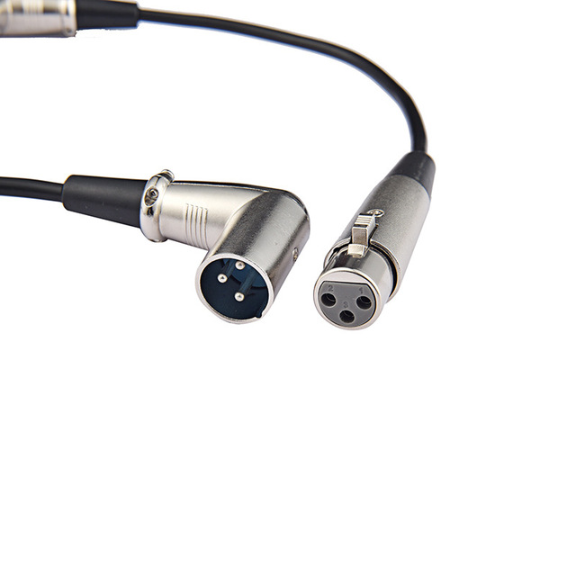 3 Pin XLR PVC Microphone Cable 90 Degree Male to Female Audio Adapter Extension Cord for Microphone Karaoke Mixer & Speaker