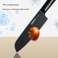 Ensemble de couteaux de cuisine 9 pièces en acier inoxydable, design moderne et minimaliste, manche en bois mat brossé, pour chefs et fruits, pour le commerce transfrontalier