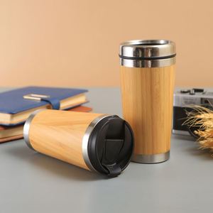Customize 450Ml Double Wall Stainless Steel Travel Coffee Vacuum <b>Insulated</b> Bamboo Mug <b>Cup</b> - Product Image 6