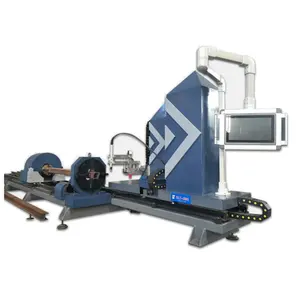 Auto CAD dan Tekla Didukung Pipa Baja Cutting Beveling 8 Axis Cnc Plasma Cutting Machine