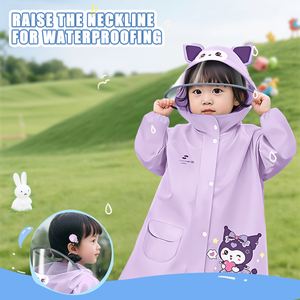 Cartoon Print EVA Waterproof <strong>Raincoat</strong> for <strong>Kids</strong> and Students Large Size Single-Person for Poncho Windproof Rainwear for Children - Product Image 3