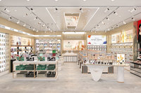 01-BJiS001 Meubles de présentation K-beauty de marque, design intérieur de magasin de cosmétiques de luxe blanc-or pour la décoration de magasins haut de gamme