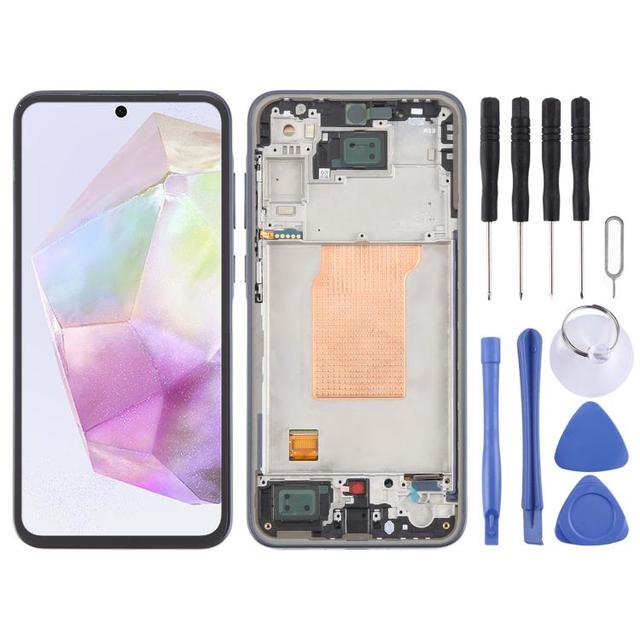 For Samsung Galaxy A35 SM-A356B Original LCD Screen Digitizer Full Assembly with Frame
