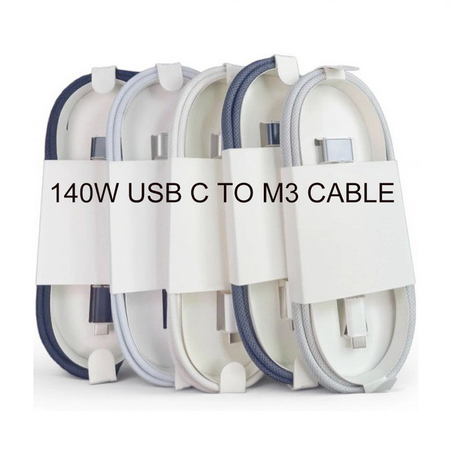 Braided Charging Kable 2M 10F 140W USB C to M3 Cable Magnetic Type C MS3 Charger Cable Wire Notebook Power Cable Mcbook Cable