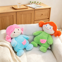 Grande peluche de 50 cm, poupées mignonnes pour filles en robe colorée, adorables jouets en peluche pour filles avec tresses, visages brodés, fabrication OEM ODM