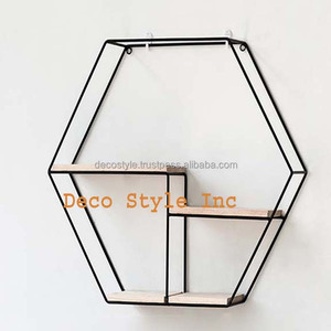 Étagère murale en métal de forme hexagonale, tailles s à xl - Product Image 1