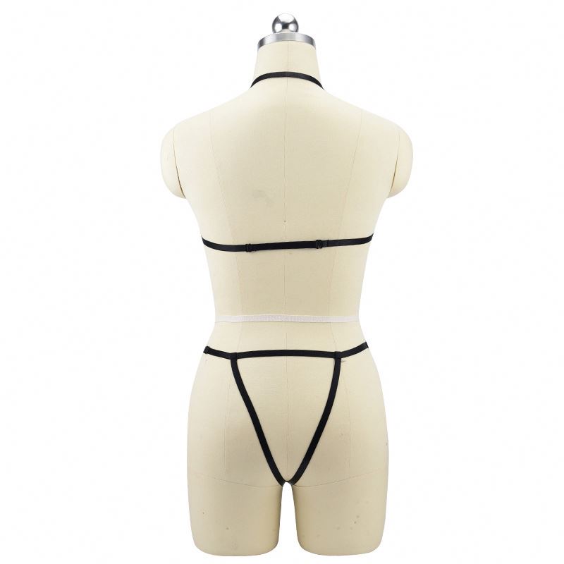 Set Reggicalze A Gabbia In Catena Per Corpo - Lingerie Gotica Plus Size (1XL-5XL) Per Festival E Rave