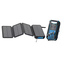 Batterie Externe Solaire Pliable 20000mAh Étanche avec Câbles Intégrés et Chargeur Sans Fil – Vente Flash