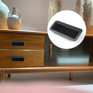 Modern <strong>Black</strong> Plastic Concealed Embedded Handle Pull Recessed <strong>Door</strong> Handles for Kitchen Gym Drawer Filing Cabinets - Product Image 4