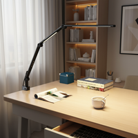 Lampe de bureau LED électrique moderne et simple, réglable, pour la protection des yeux, double source lumineuse, commande tactile, CRI 90 élevé, portable pour l'étude
