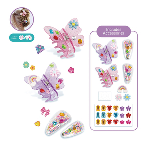 Serie de Adornos de Juguete Creativos y Divertidos Hechos a Mano, Pasadores para el Cabello para Niños, Juguetes de Ensamblaje de Plástico de Alta Calidad con Flores de Arcoíris - Product Image 3