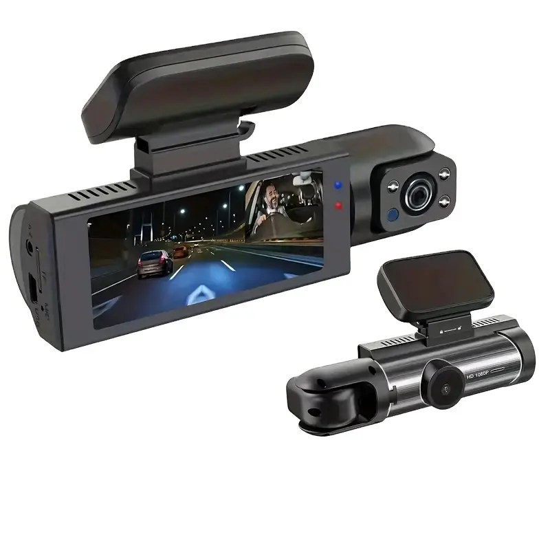 מצלמת DVR לרכב 3.16 אינץ' מסך Ips Dash1080p מצלמה קדמית ופנימית לרכב קופסא שחורה מצלמת דאש כפולה