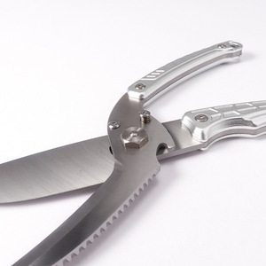 Stainless Steel Kitchen Shears Automatic Spring Loaded <b>Meat</b> <b>Poultry</b> Cutter Outdoor Camping Tool - Product Image 3