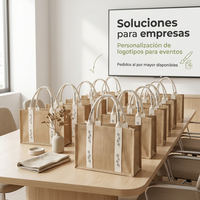 Bolsa de Yute con Asas de Algodón, Diseño Premium Personalizable OEM para Tiendas Minoristas y Regalos Empresariales