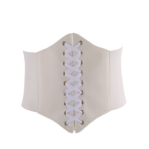 Y302001 OEM hecho a mano personalizado mujer moda cintura Cinch encaje hasta elástico Waspie corsé disfraz cinturón - Product Image 3