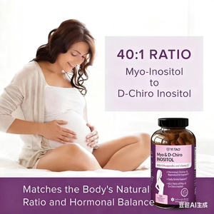 แคปซูลไมโออินอซิทอล ดี-ไคโรอินอซิทอล อัตราส่วน 40:1 สำหรับผู้หญิง ช่วยปรับสมดุลฮอร์โมน พร้อมกรดโฟลิกและวิตามินบีรวม (OEM รับผลิตแบรนด์ส่วนตัว) - Product Image 3
