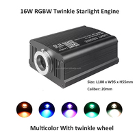 Lumière optique ciel étoilé RVBW LED 16W 3m 300 fibres de 0,75 mm de diamètre, 6 couleurs changeantes, roue de couleurs scintillante, contrôle par application/télécommande