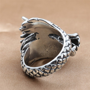 Dragon <b>Head</b> Ring Men's Stainless Steel 16mm Punk <b>Style</b> Animal Jewelry Gift - Product Image 2