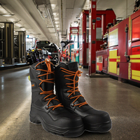 Bottes en cuir anti-incendie antidérapantes en cuir de vachette 100% à isolation thermique OEM pour les conditions structurelles et de feu de forêt
