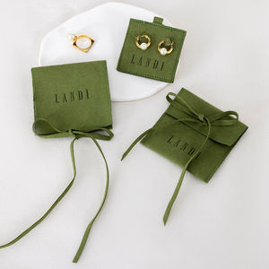 Özel süet mikrofiber yeşil güneş gözlüğü kılıfı mücevherat takı ambalajı ekran sahte süet zarf torbalar - Product Image 4