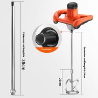 Mélangeur électrique portatif TEBAK à bas prix pour ciment, peinture, mortier et autres mélanges universels – Outil portable