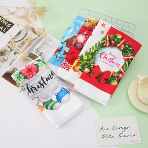 Paño de cocina navideño de poliéster absorbente, no grasoso, paño de limpieza de cocina con diseños variados para uso doméstico - Product Image 1