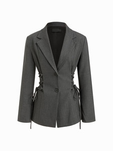 Blazer de bureau en laine tricoté sur mesure pour femme, à simple boutonnage, avec broderie à la main, pour costumes féminins - Product Image 5