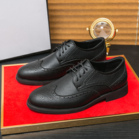 Chaussures Oxford en cuir véritable pour hommes, robe classique de bureau pointue
