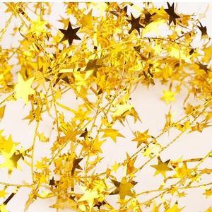 热销出厂价 7.5m 铁丝花环 金属色花环 带星星 节日圣诞派对用品 树木装饰 - Product Image 4