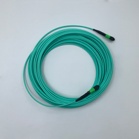 Cable de Fibra Óptica MPO/MTP MM OM3 OM4 de 12 Núcleos, 50/125m, Baja Pérdida, LSZH, para Interiores, 40G/100G, Cableado de Alta Densidad para Centros de Datos