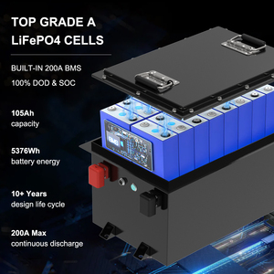ชุดแบตเตอรี่ลิเธียมไอออน LiFePO4 แบบกล่องโลหะ 51.2V 100AH สำหรับรถกอล์ฟ กำลังไฟ 5000W 48V 200A พร้อมระบบ BMS ควบคุมผ่านแอพ BT  ใช้งานได้ 6500 รอบ - Product Image 3