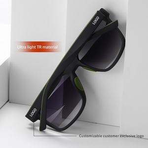 Солнцезащитные очки с поляризованными линзами, высококачественная квадратная оправа, модные, зеленые, легкие, комфортные, с защитой от ультрафиолета, с возможностью нанесения логотипа, OEM/ODM. - Product Image 4