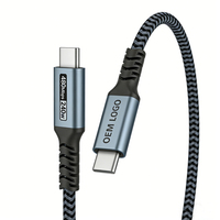 Kabel USB Tipe C ke Tipe C Pengisian Cepat 240W 5A Terbaru Custom 1m 2m 3m Kabel Charger PD 3.1 Kepang Tipe USB C