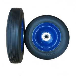 Solid Rubber <b>Wheels</b> 8X1.75 Firm Tread For Tool <b>Cart</b> And Handcart Use No Brake Included Bolt Hole Type - Product Image 4