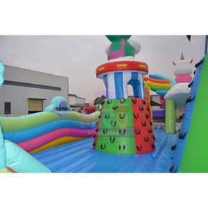 Château gonflable géant en PVC à prix d'usine, facile à installer pour les locations de fêtes en extérieur, avec toboggan pour enfants - Product Image 3
