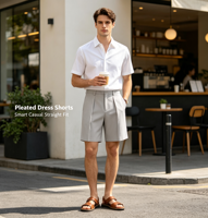 Shorts habillés droits pour homme 2026 en molleton gris clair beige, avec cordon de serrage, écologiques, séchage rapide, respirants, 100 % coton