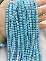 Prix de gros d'usine Larimar bleu naturel 6MM perles rondes pierres précieuses pour la fabrication de bijoux en pierre de Larimar